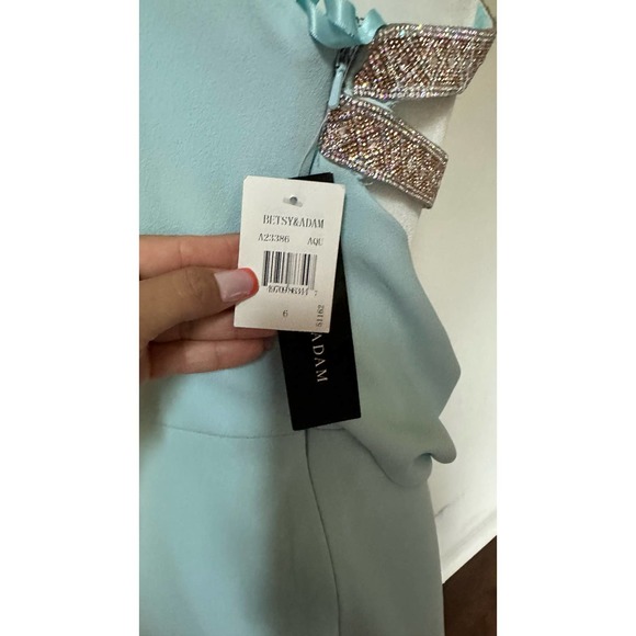 Crystal Crossed Straps Dress with Cowl Back Betsy and Adam NWT - Picture 14 of 15